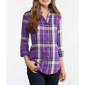 Plaid Button Down Tunic